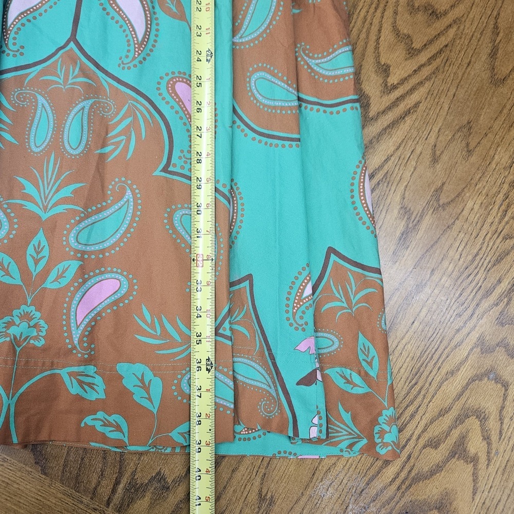 Maeve Anthropologie Dress Womens 2 Green Sweetheart Fit Flare Boho Tropical Midi - Picture 15 of 16